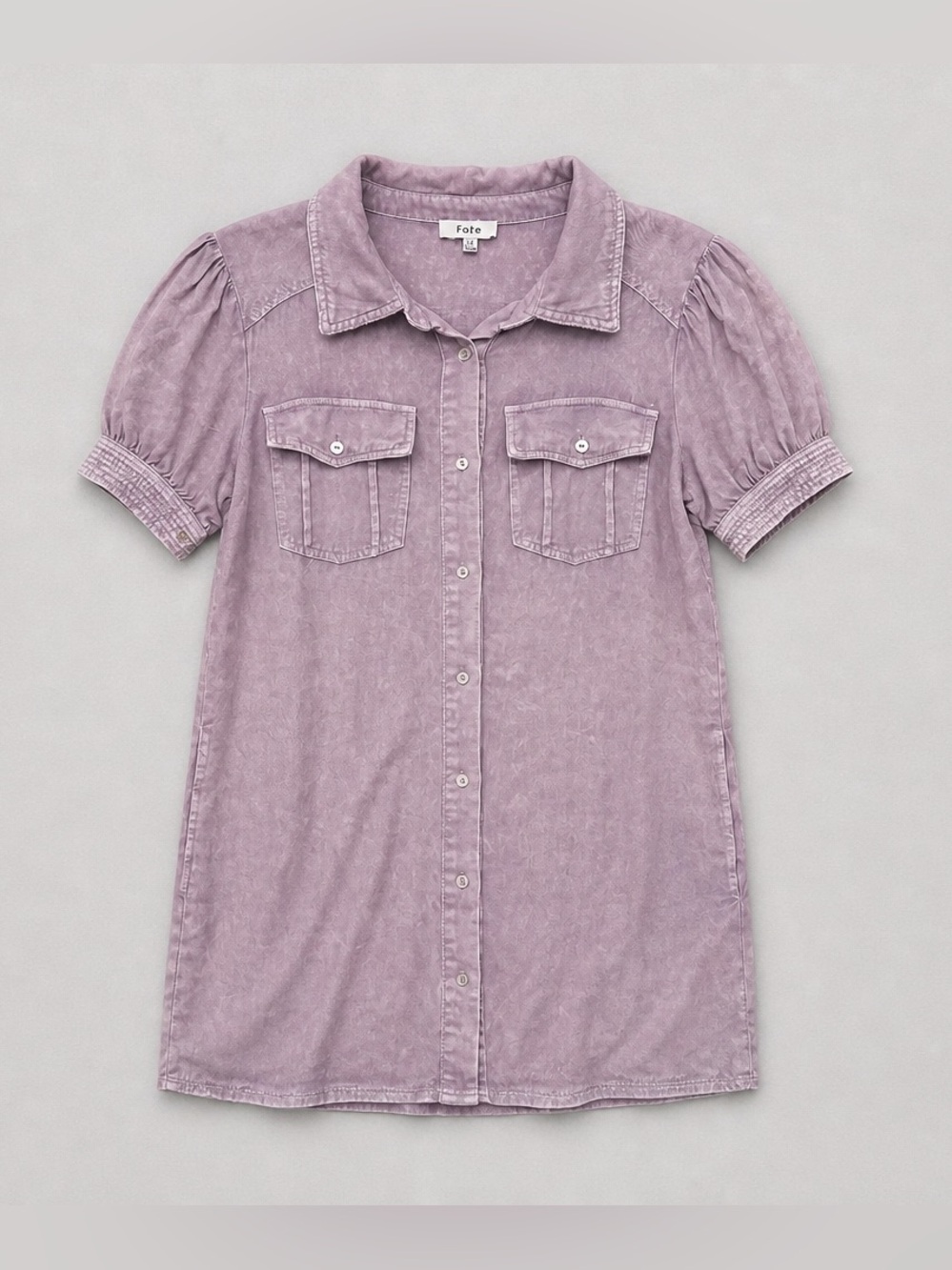 Fate Dusty Lilac Button-Down Shirt Dress
